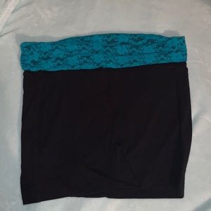 Black mini skirt with blue lace on the top xl